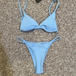 Zaful Blue Triangle Bikini Set NWT